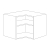 Caisson bas d\'angle 2 portes hauteur 800 mm blanc - SO FAST CONCEPT